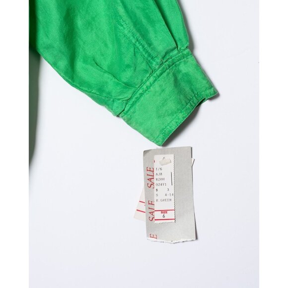 Deadstock Vintage Bianca Womens Size 6 Silk Windbreaker Jacket Green - Picture 5 of 6
